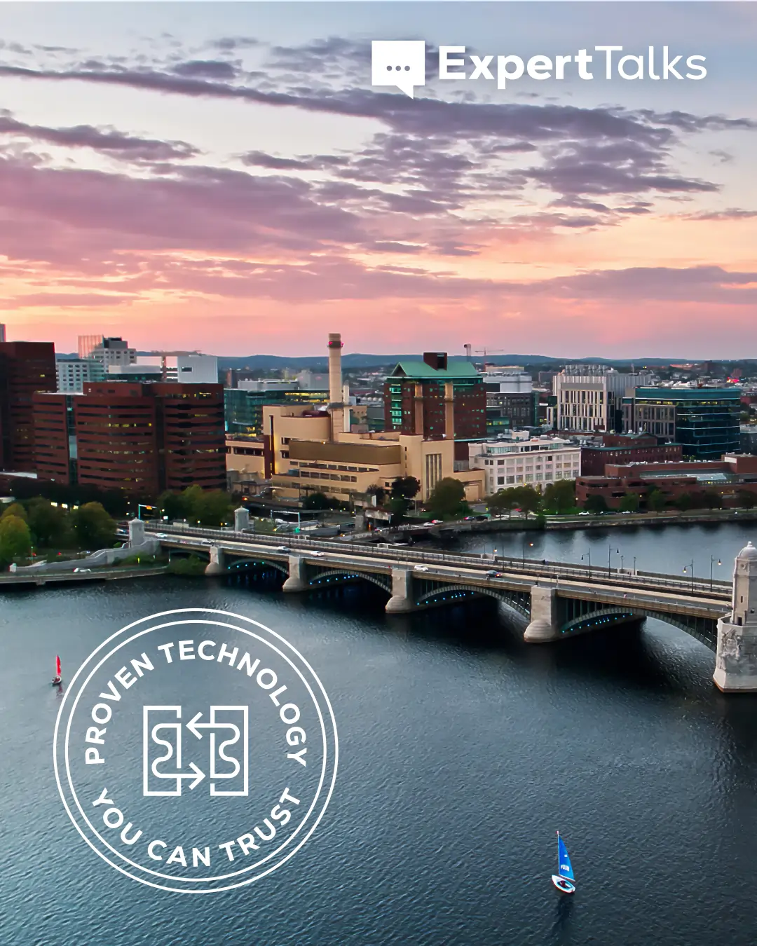 boston by the river during dawn with heat pump