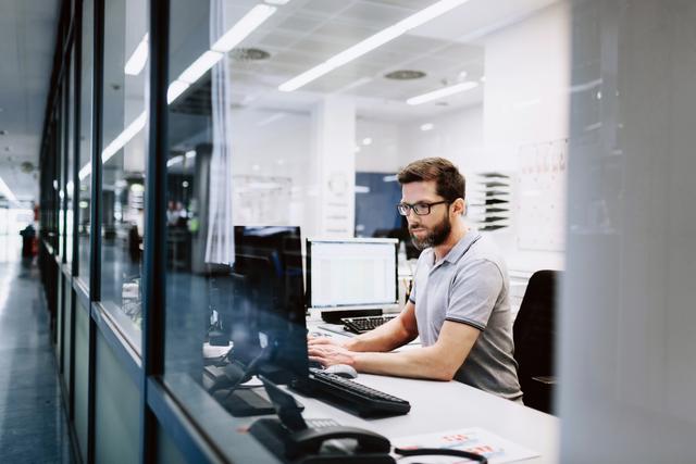 Man working on computer