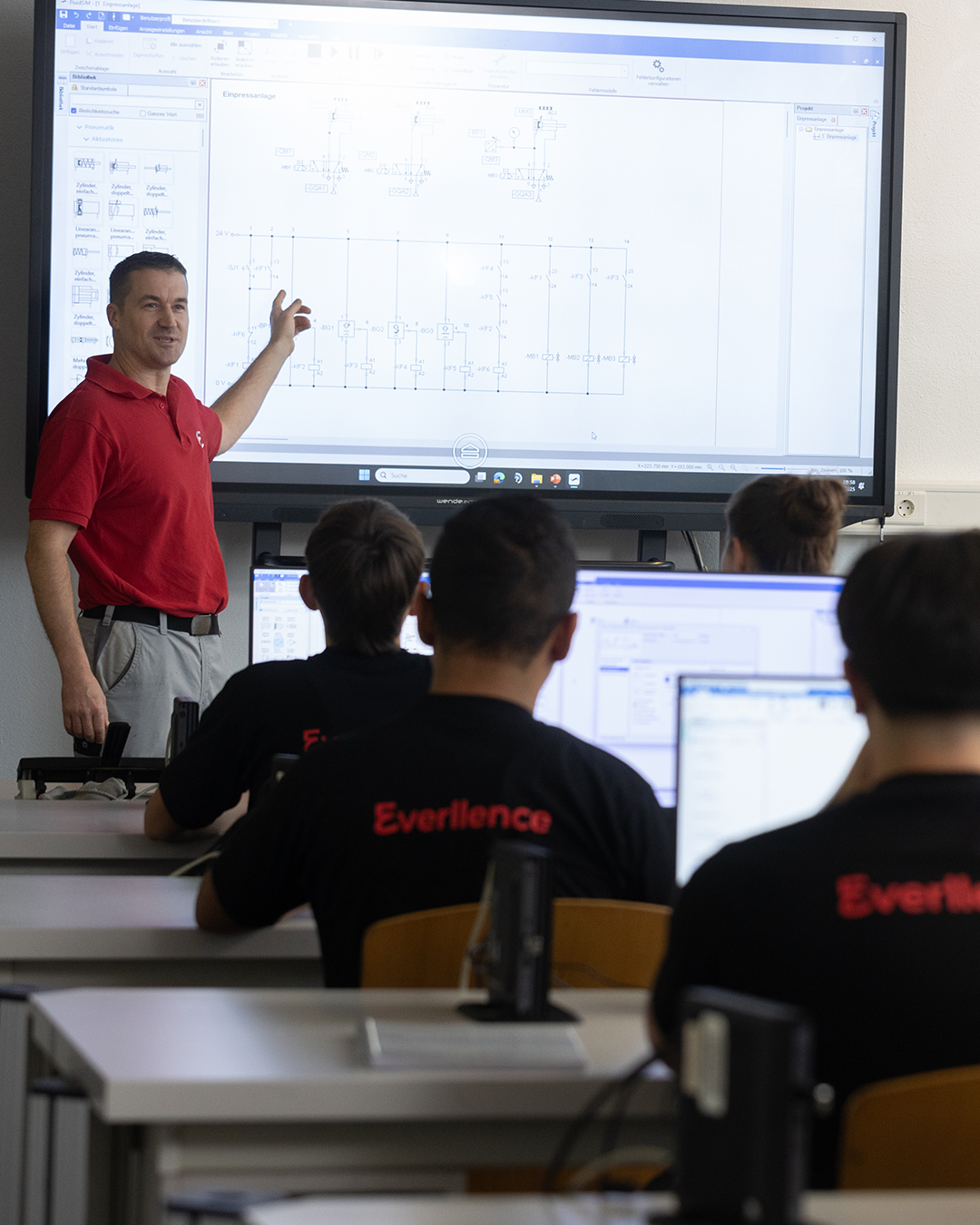 Engineers talking in the office