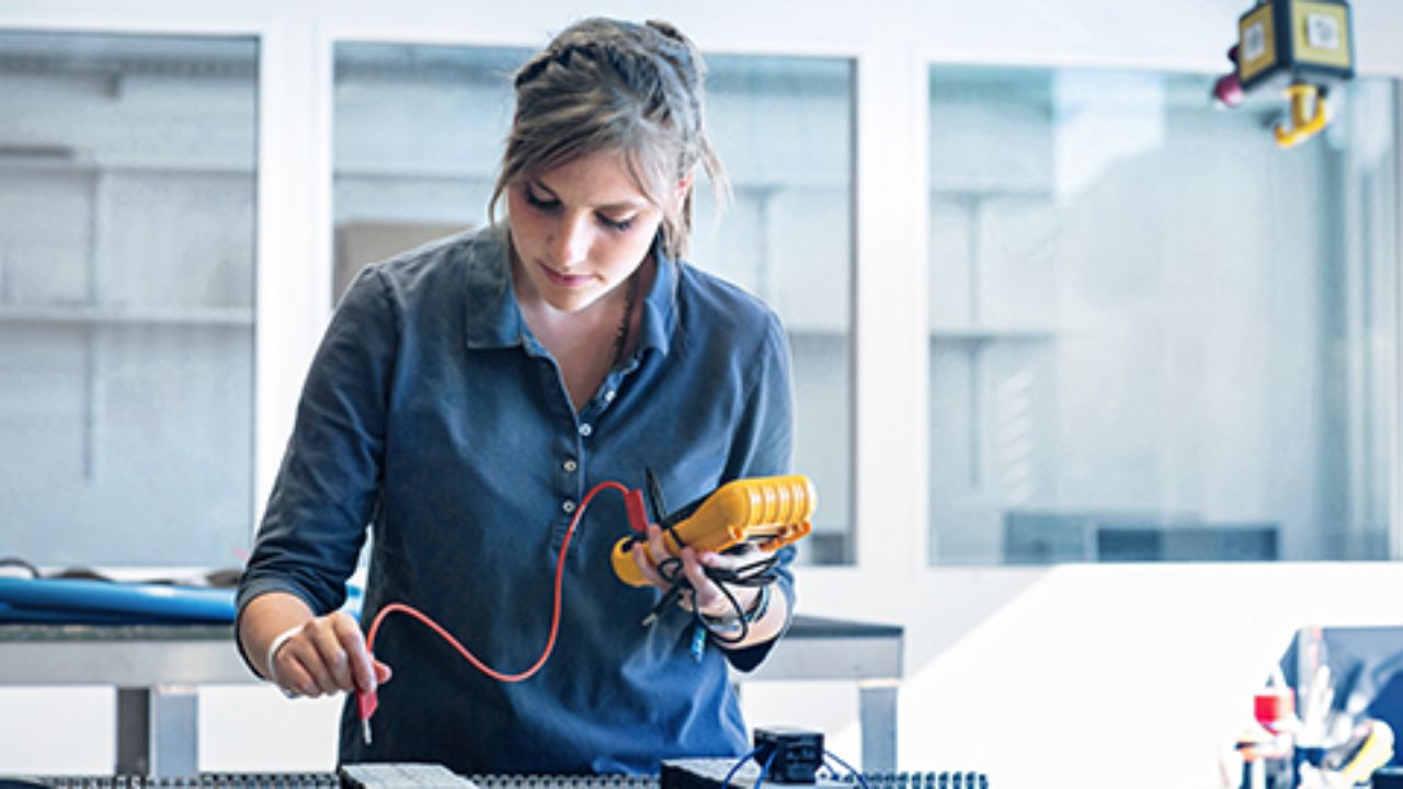 Woman working in production areas