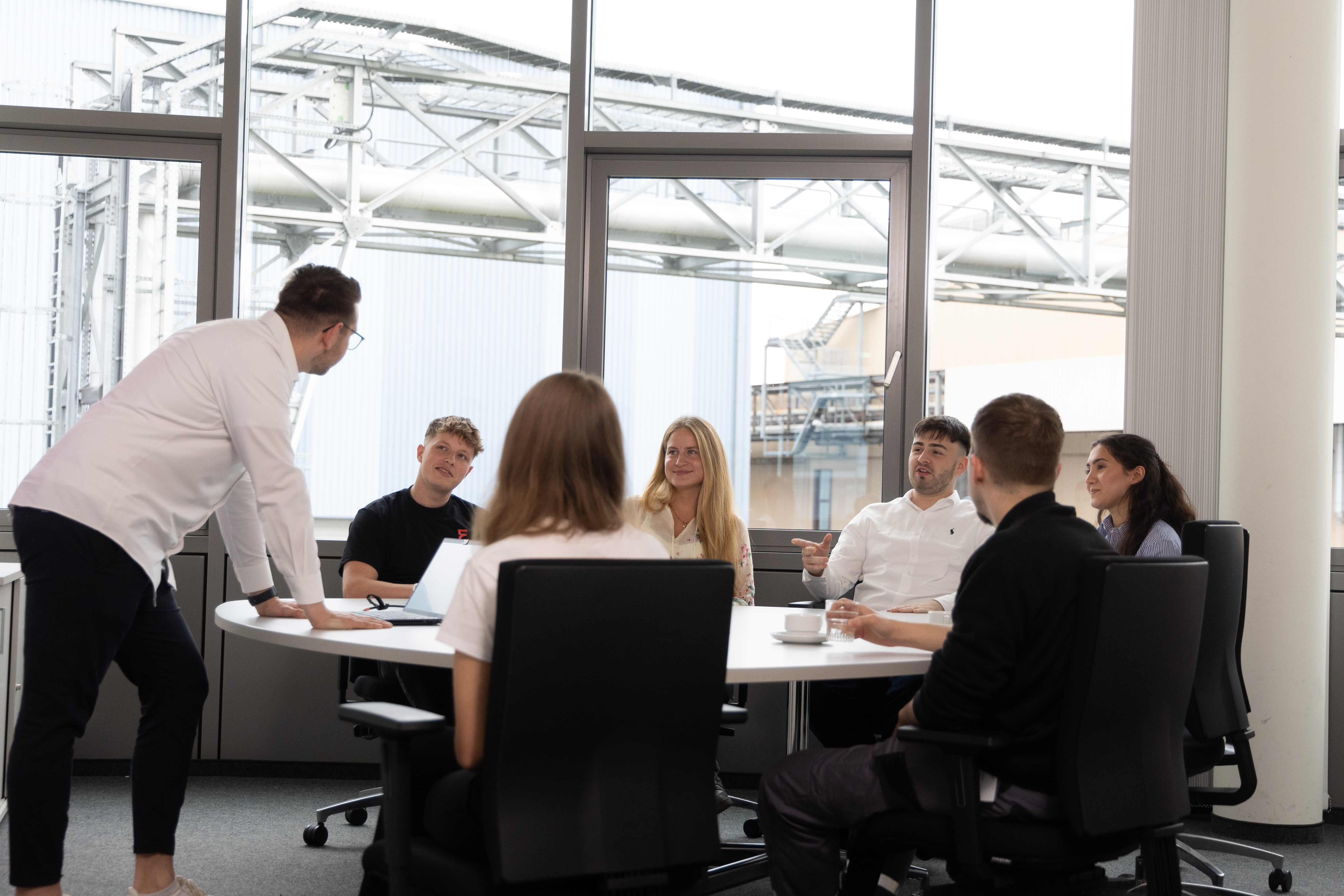 Two men working in the office
