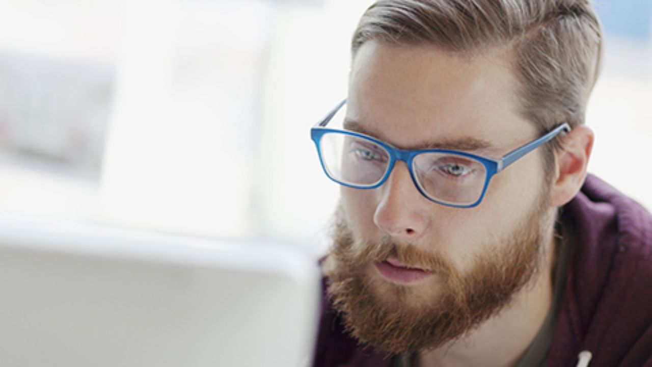 Man working with a computer