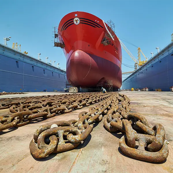 large ship in a dry dock