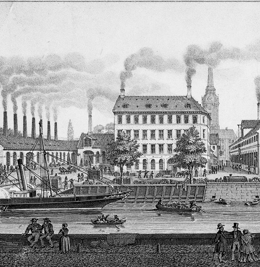 historical image of B&W factory in Copenhagen