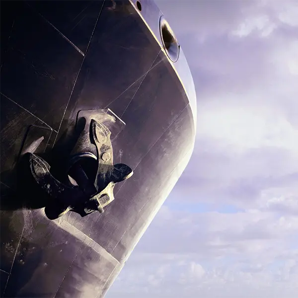 view of a bow of a large ship