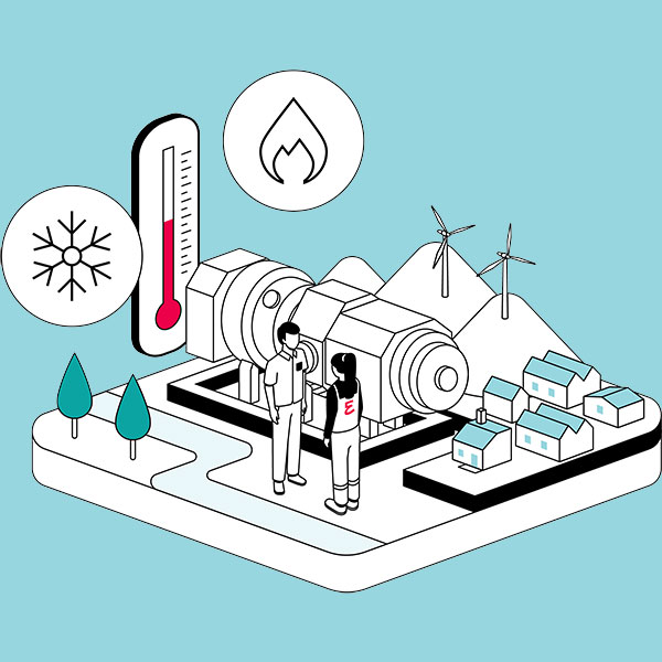 illustration of heat pump installation