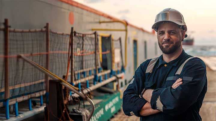 service employee looking into the camera