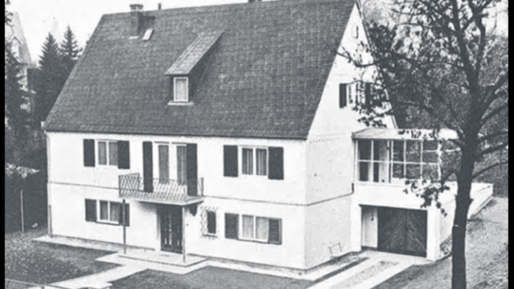 historische Aufnahme Fertighaus aus Stahl