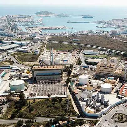arial view of a power plant in Spain