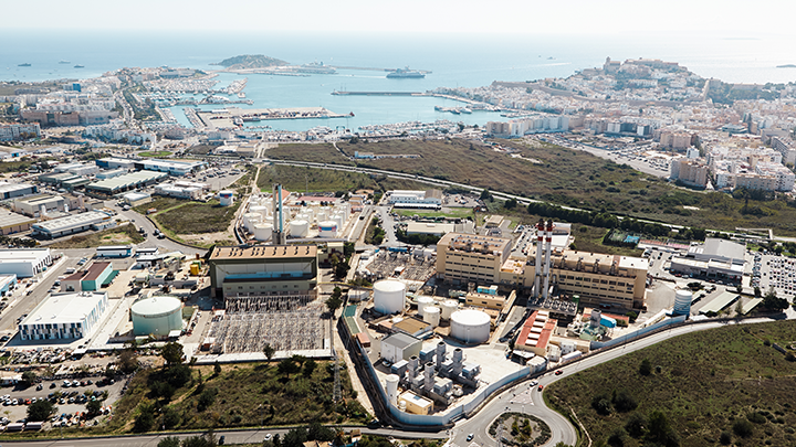 arial view of power plant project in Ibiza