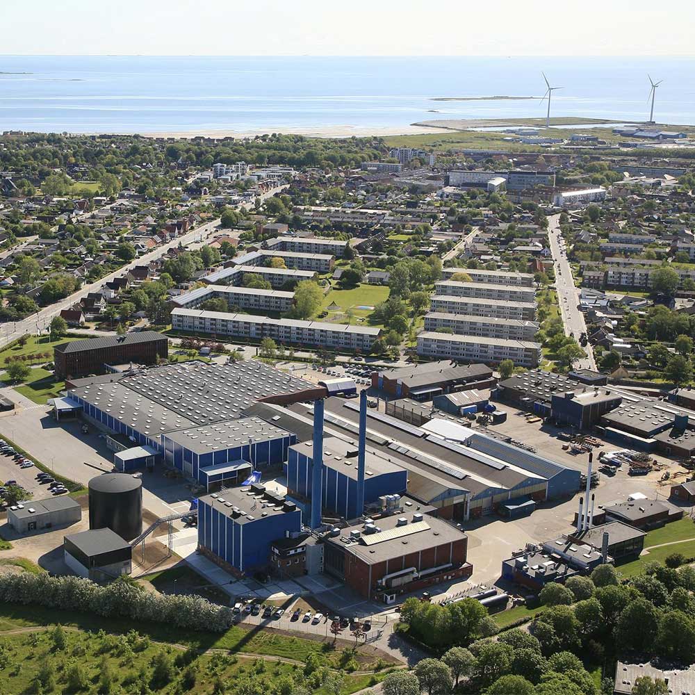 arial view of production location in Frederikshavn