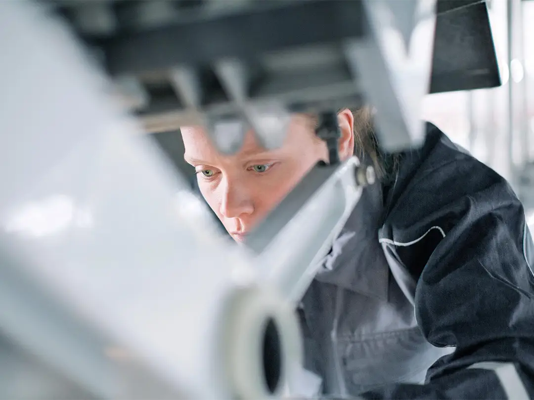 close up of service employee working