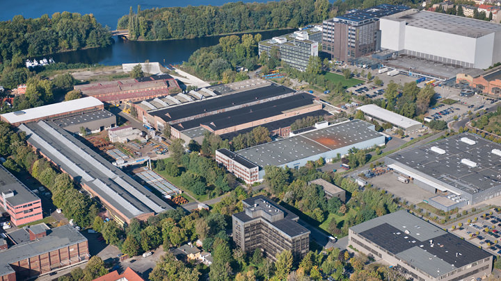 arial shot of production plant in Berlin