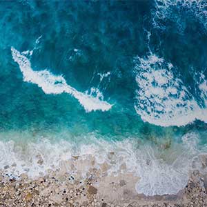 arial view of coastline