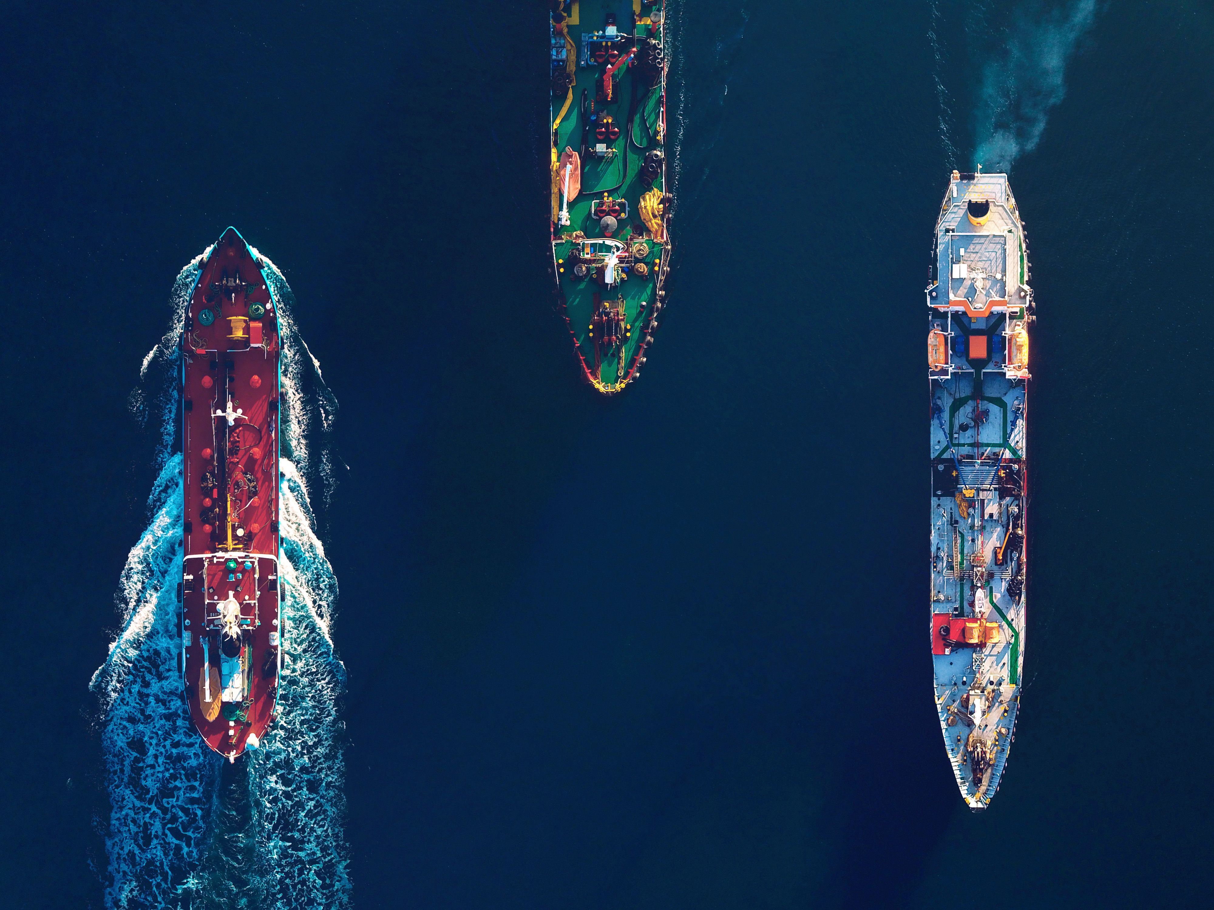 Marine traffic of a busy harbour