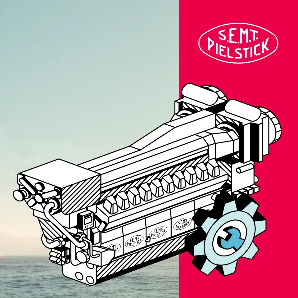 illustration of a Pielstick engine