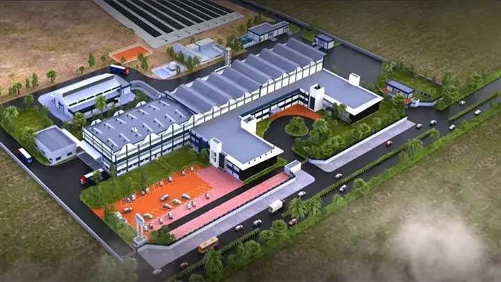 arial shot of prosuction plant in Aurangabad