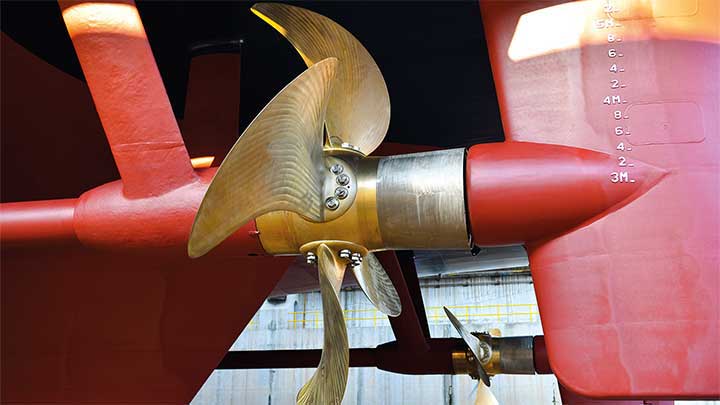 propeller of a large ship