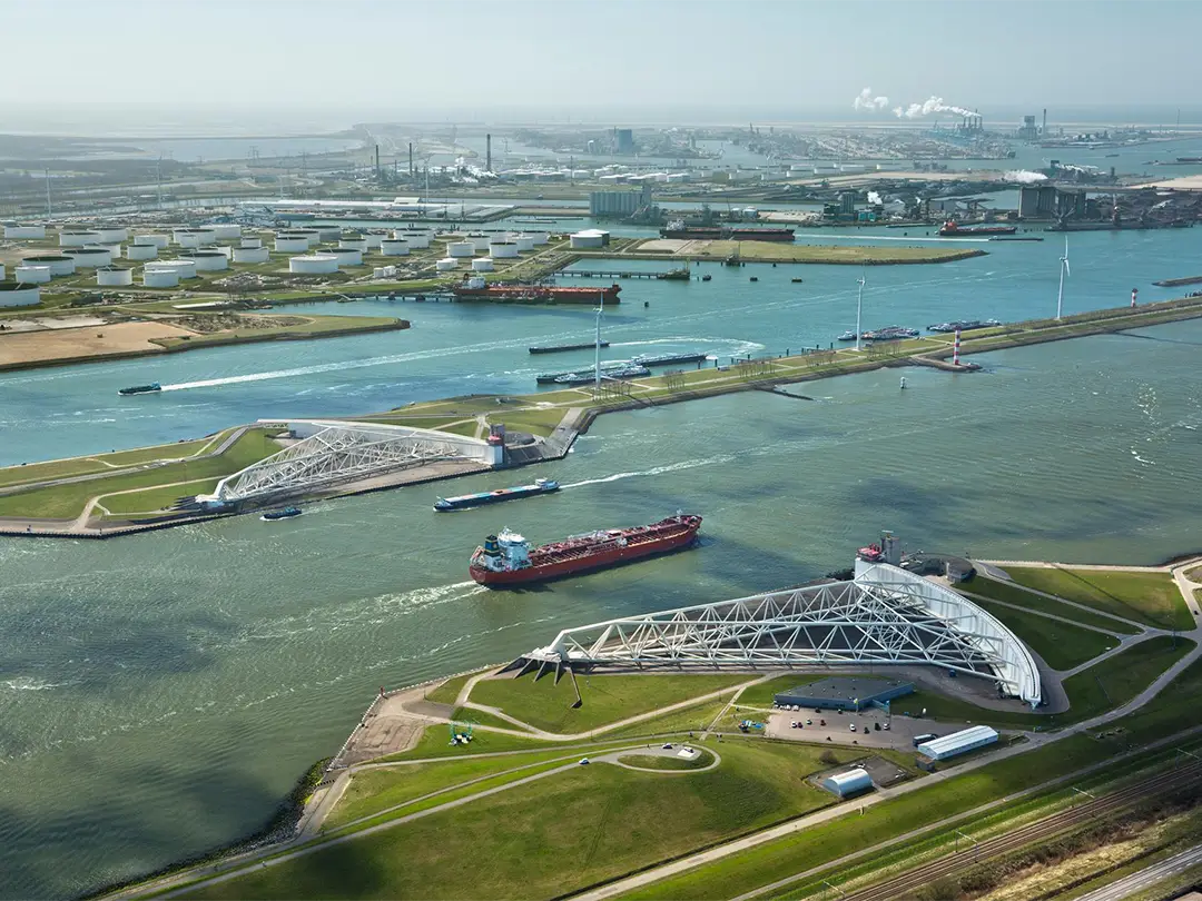 arial view port of Rotterdam