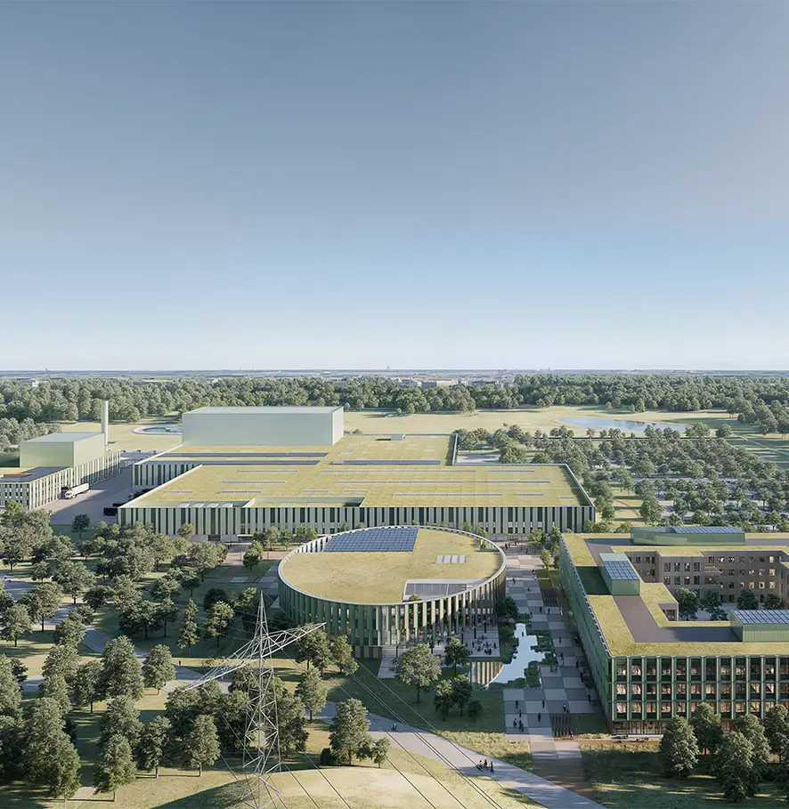 rendering to the future location of Everllence in Roskilde