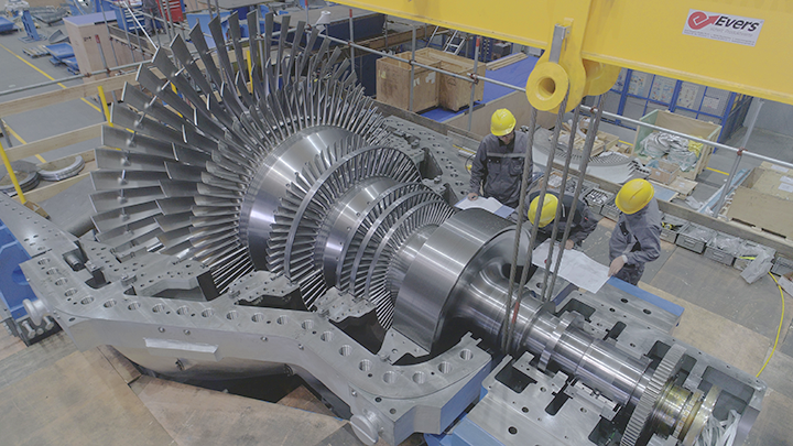 Turbine in workshop