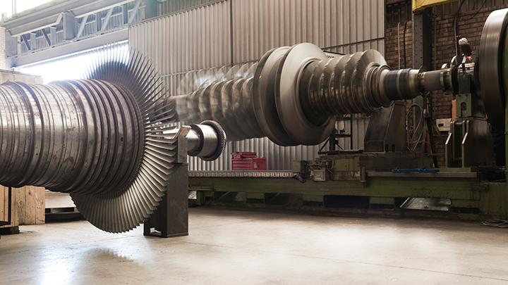 turbine in workshop