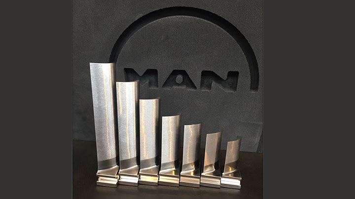 blades in front of MAN Logo