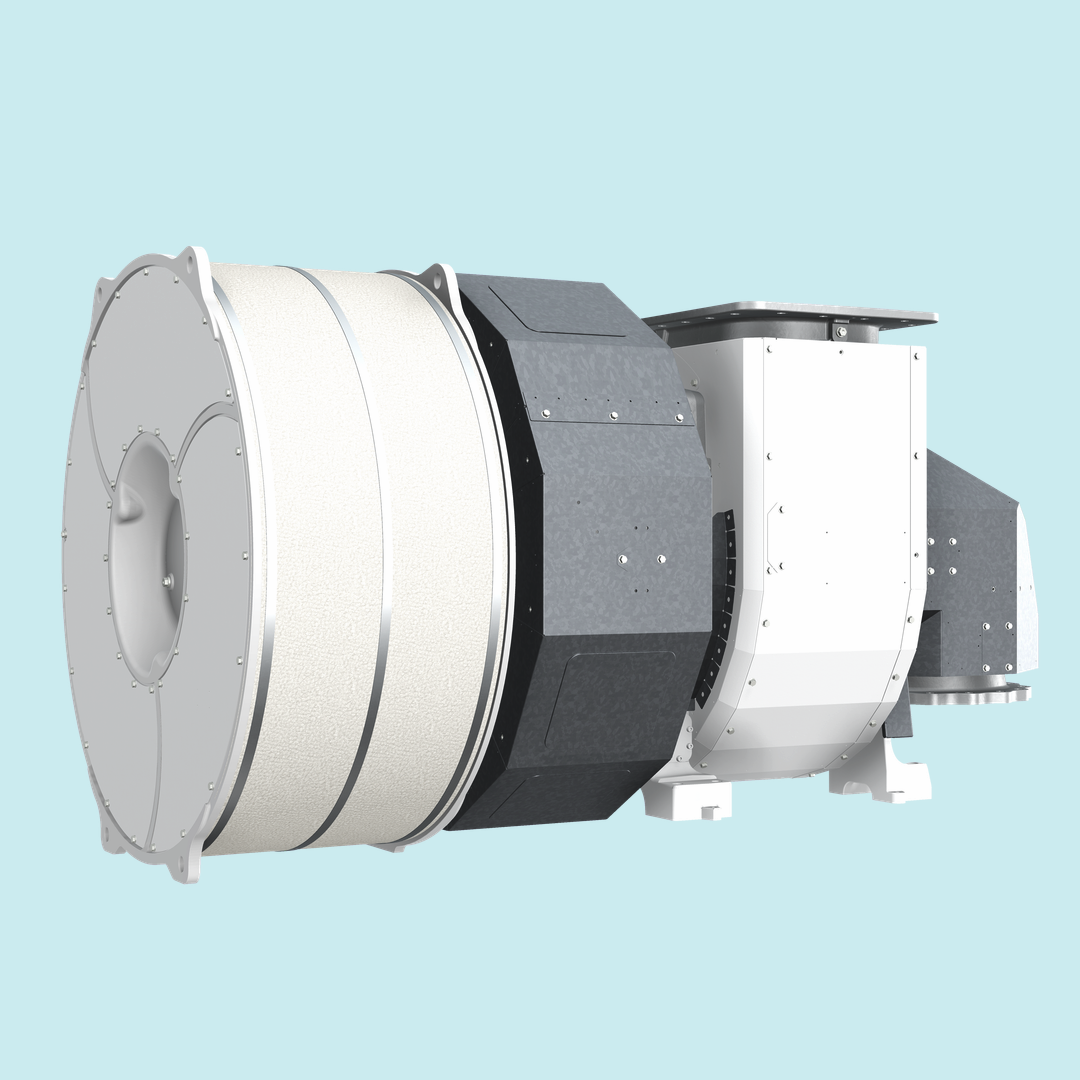 Industrial turbocharger with insulated housing, product render