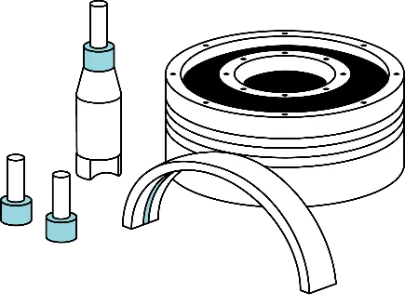 illustration of four stroke spare parts