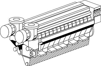 illustration of a marine engine