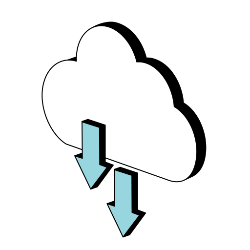 Illustration cloud with arrows down