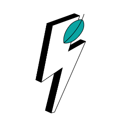 illustration of lightning arrow with leaf