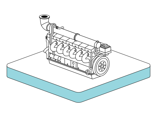 high-speed engine illustrated on a platform