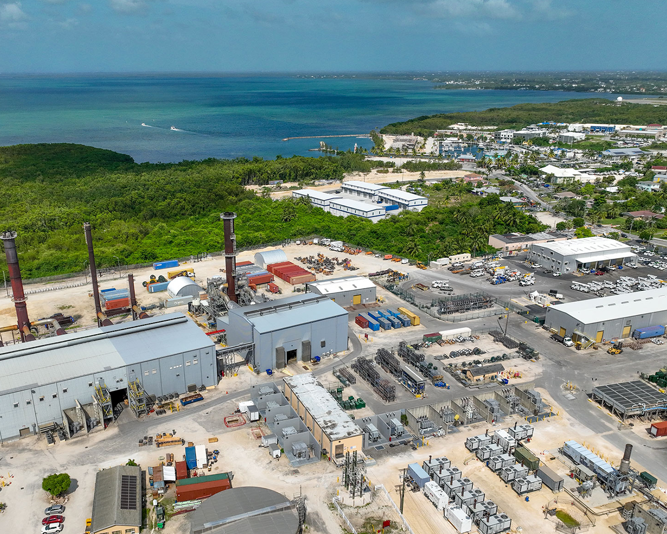 arial view of Power plant on Grand Cayman