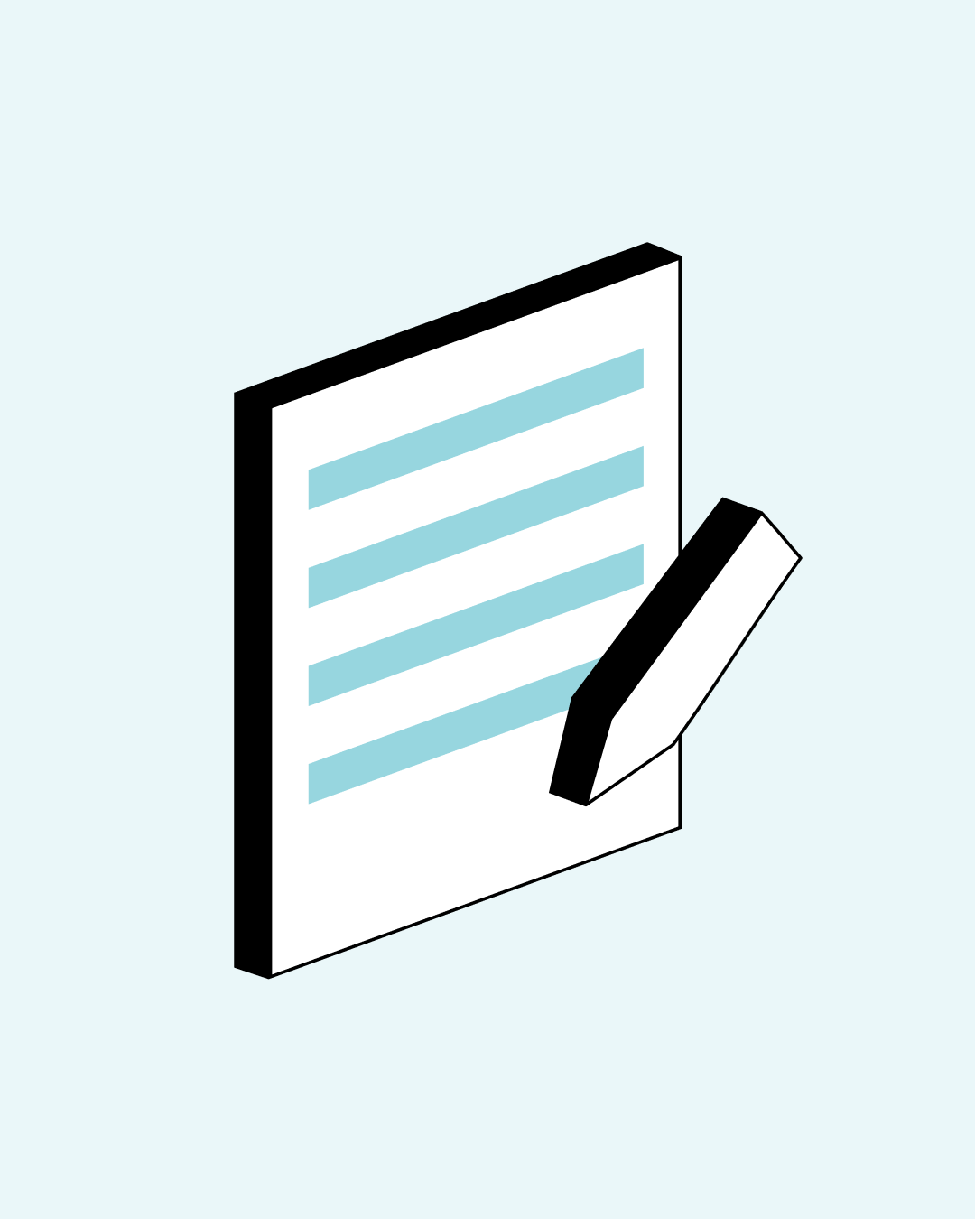 Stylized illustration of a signed service agreement document.