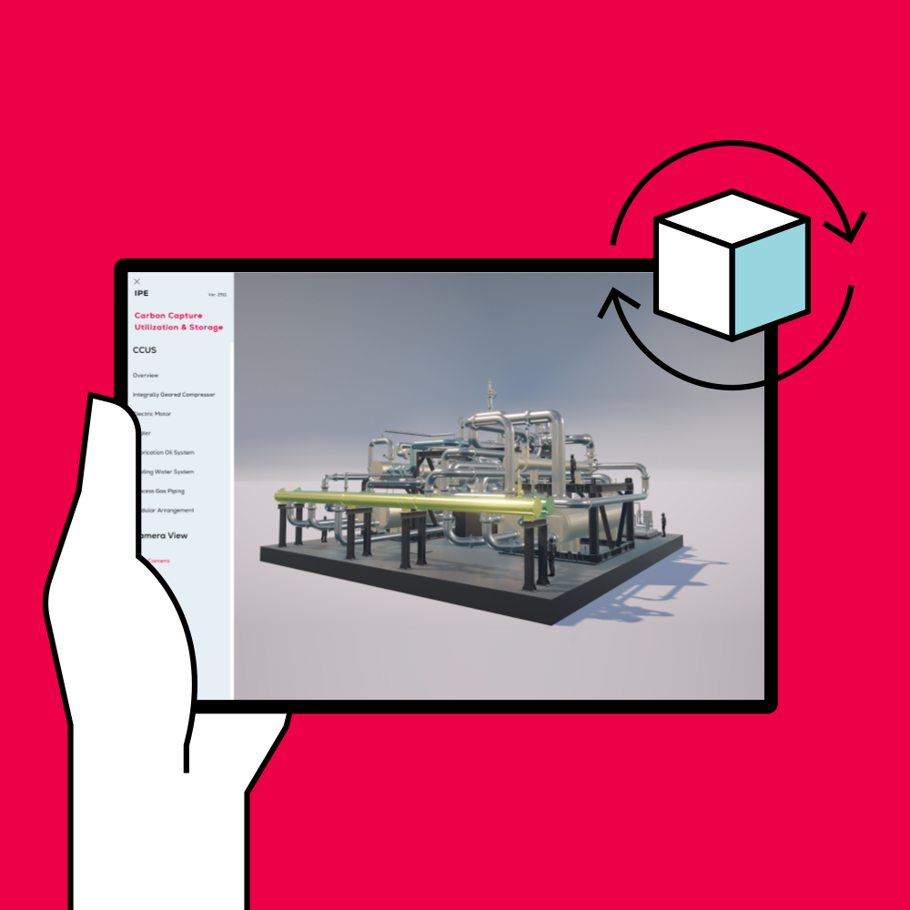 Visual of an illustrated hand and tablet viewing the IPE tool