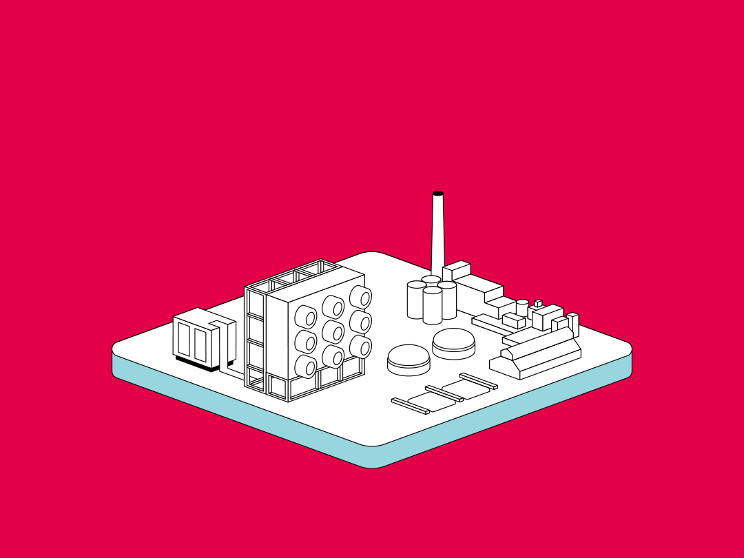 Illustration of ASU and other elements of a carbon capture facility