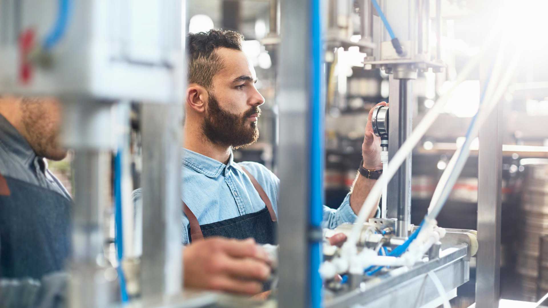 A male worker in the industrial sector