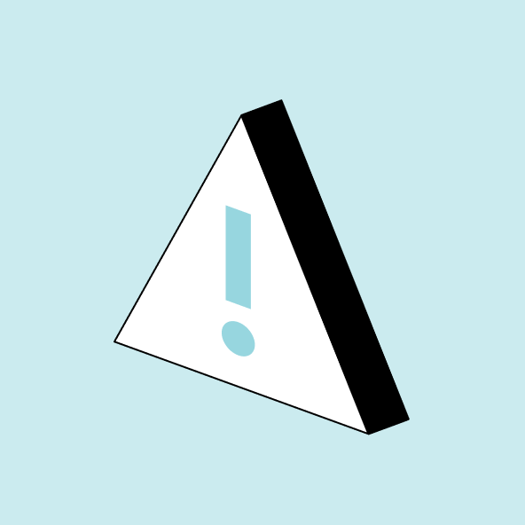 triangular icon with exclamation mark