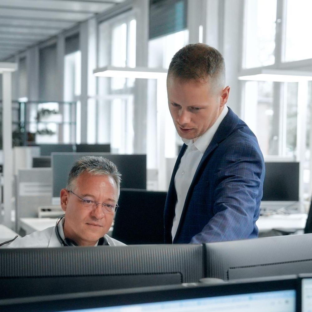 the office people in discussion