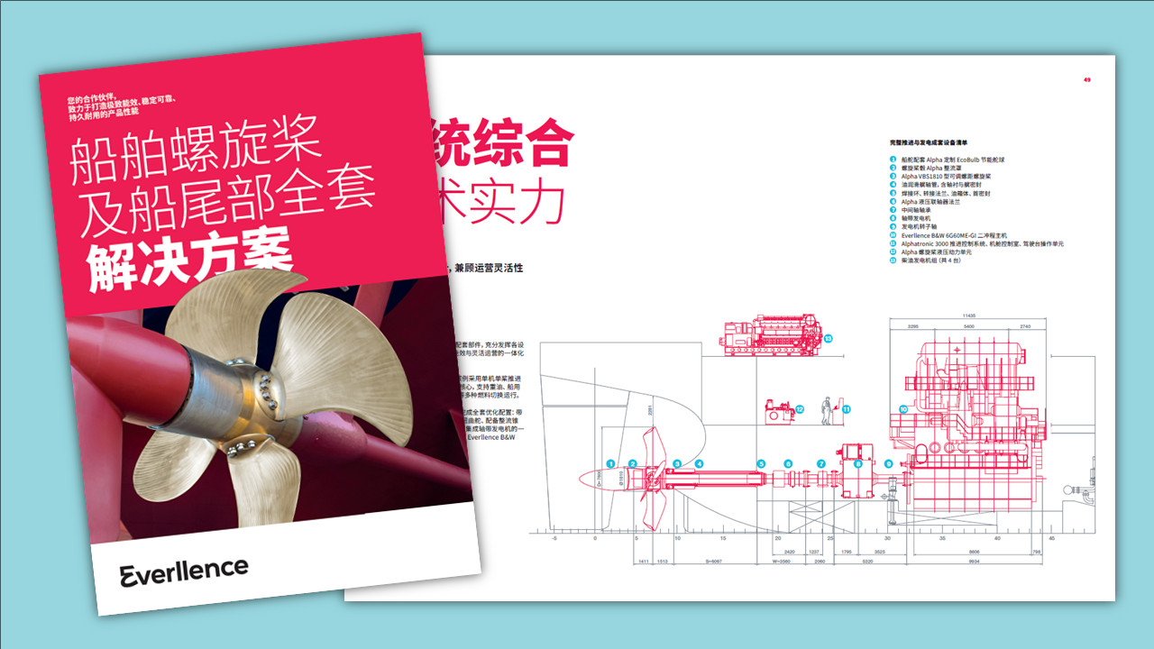 mockup of propeller brochure in chinese language