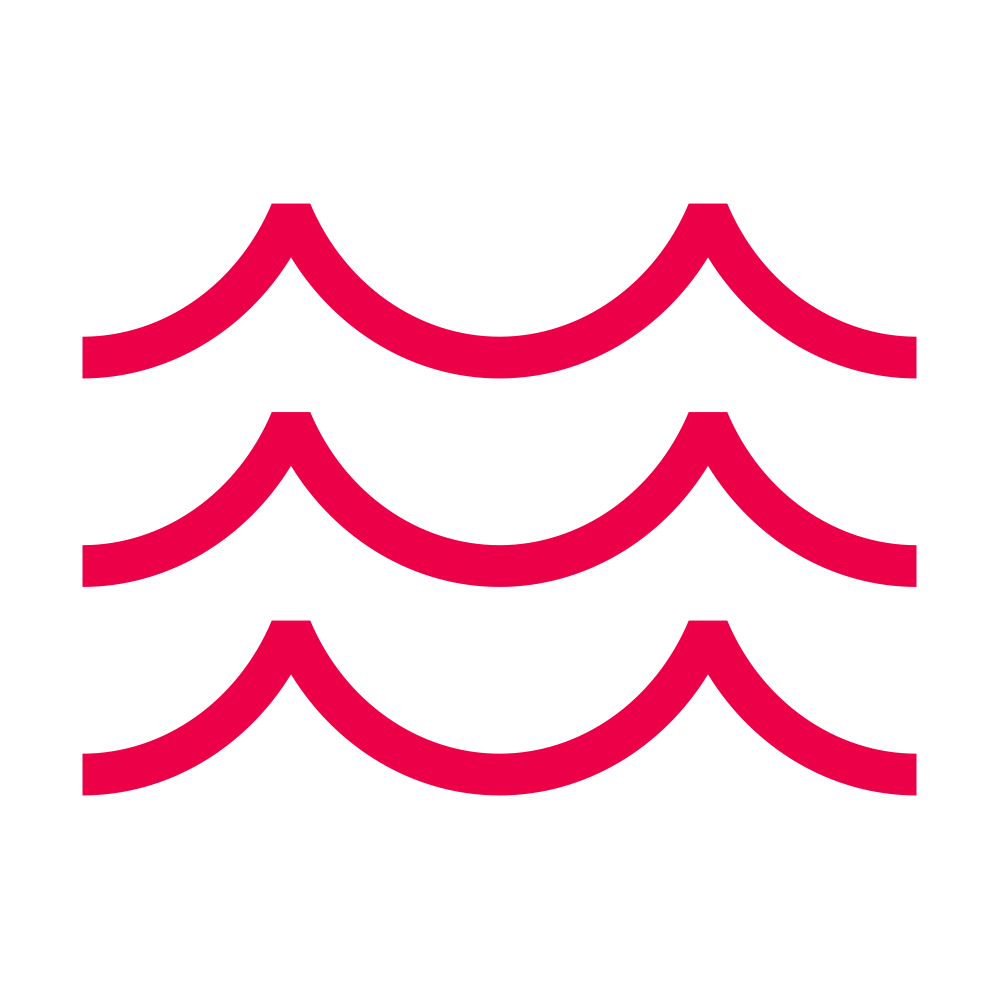 Minimalistic illustration of waves