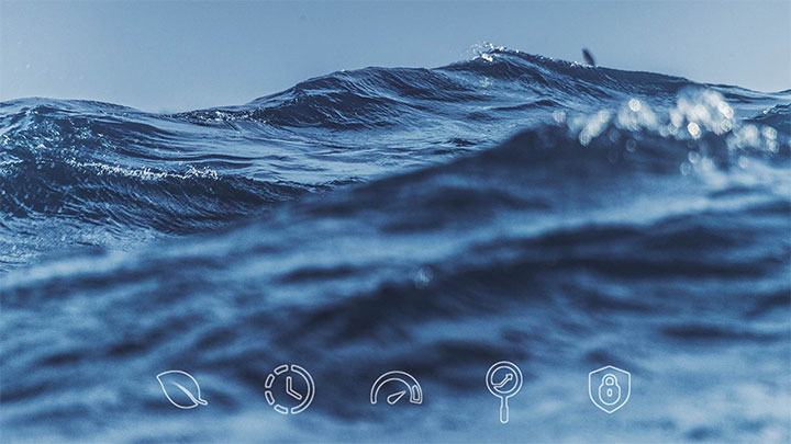 Waves with pictograms on it