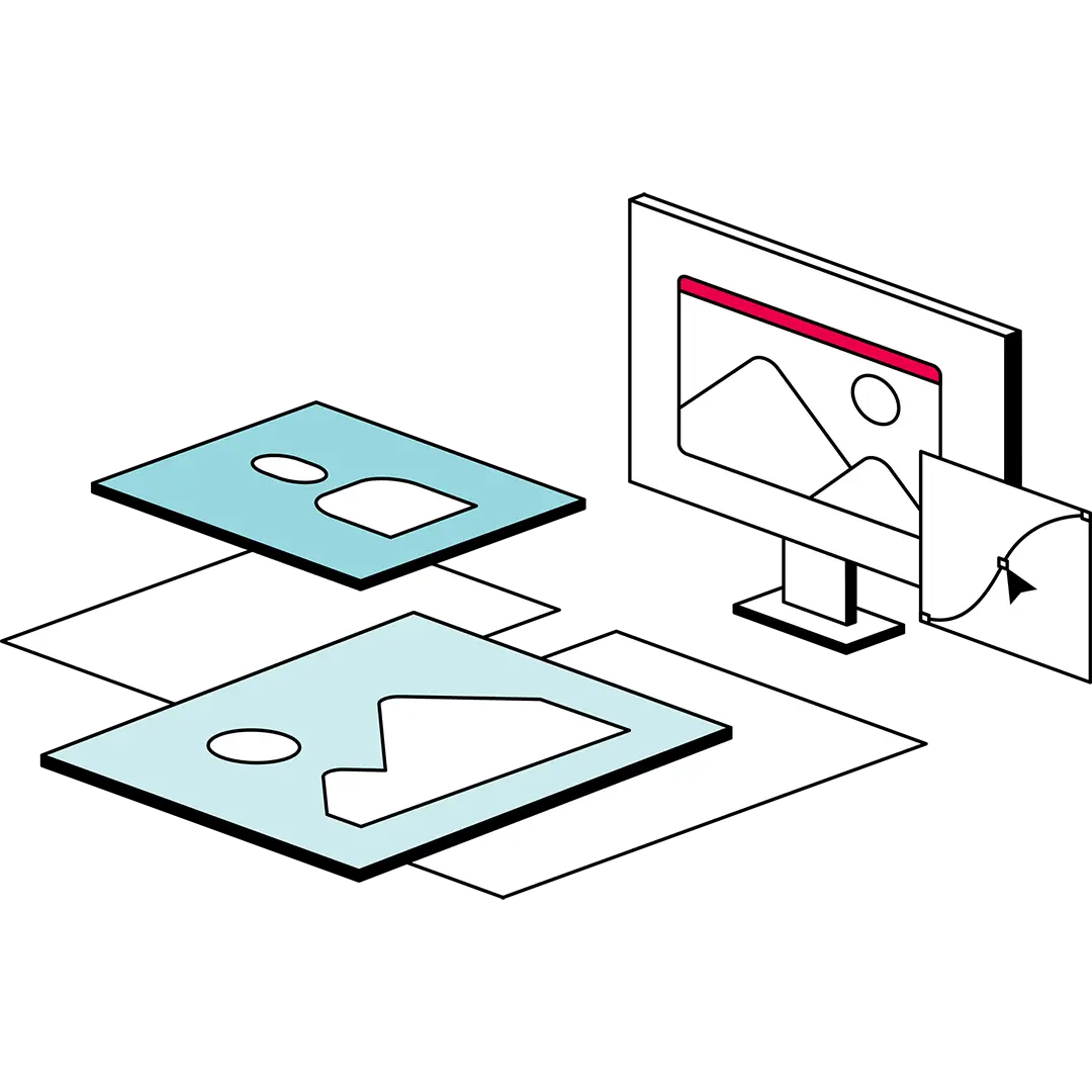 Illustration of a computer screen