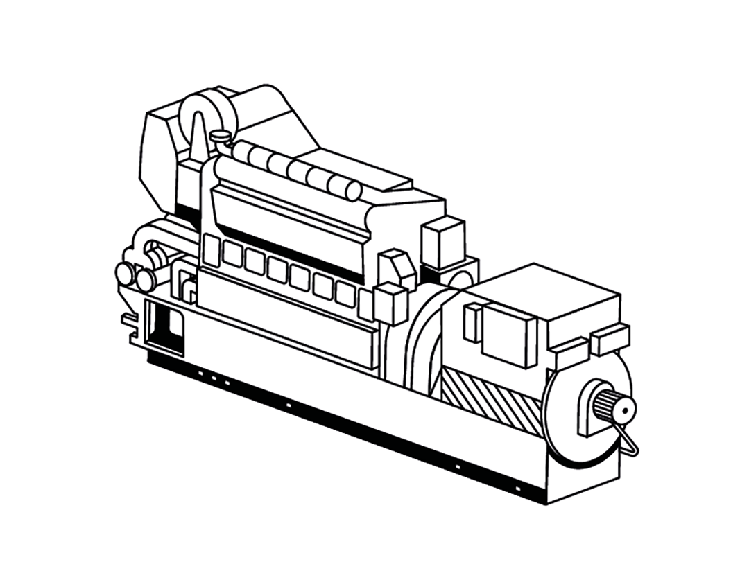 Illustration of a marine genset