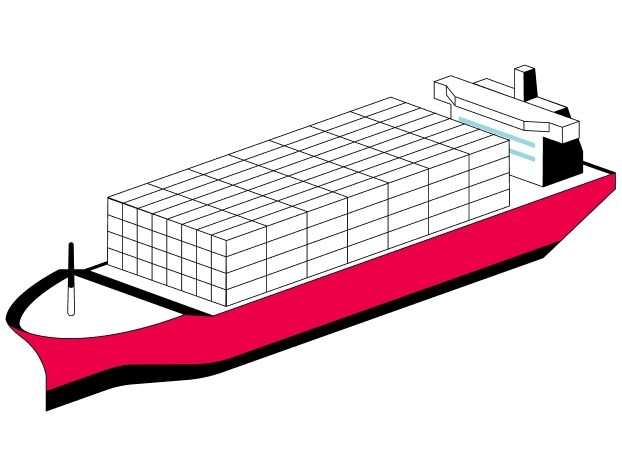 Illustration of a container ship