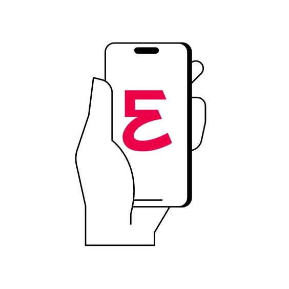 illustration of a hand holding a mobile with the Everllence super sign