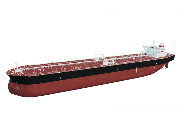 Silhouette of a long ship