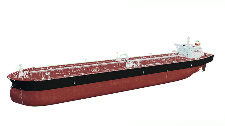 Silhouette of a long ship