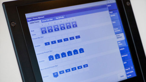 Screen with a software displayed